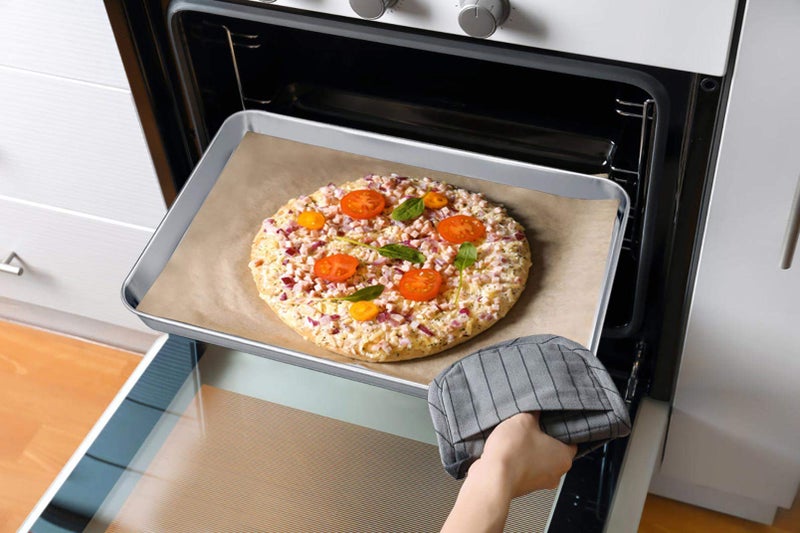 TeamFar Baking Sheets Set of 3, Stainless Steel Cookie Sheet Baking Tray Pan, 16x12x1 inch, Non Toxic & Rust Free, Easy Clean & Dishwasher Safe - Image 5
